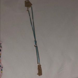 Teal and gold necklace